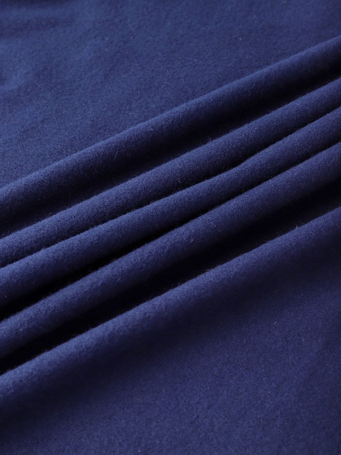 Flauschige-Pullover mit Reißverschluss Langarm Lässig H-Linie