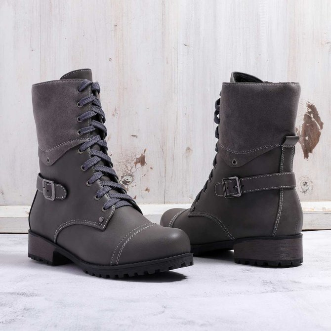 Damen Bequem Outdoor Stiefelette Lässig Reißverschluss Stiefelette