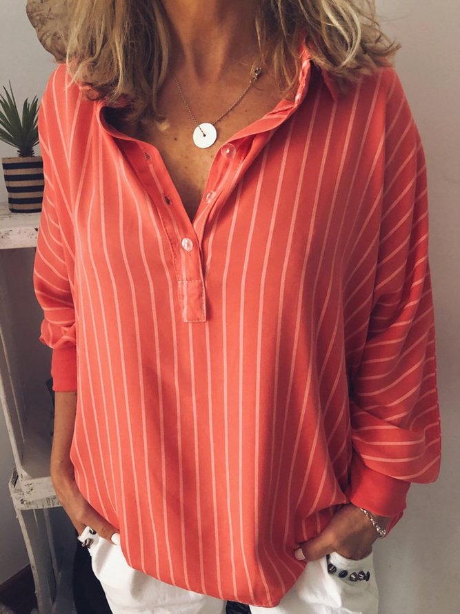 Gestreifte Bluse mit Langarm