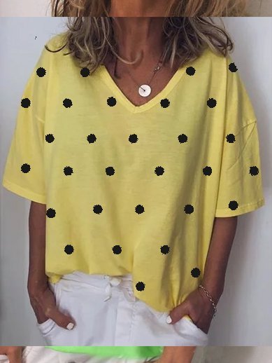 Runde Punkte Lässige Bluse T-Shirt