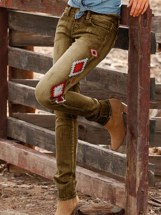 Denim Böhmisch Geometrisch Jeans