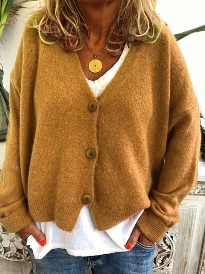 Damen Lässig Blusen&Shirts Tunika Pullover Strickjacke