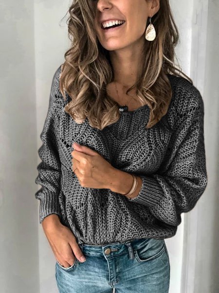 Rundhals Langarm Pullover