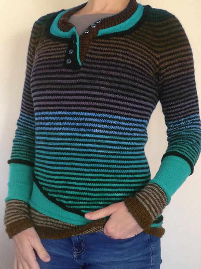 Grün Rundhals Lässig Pullover