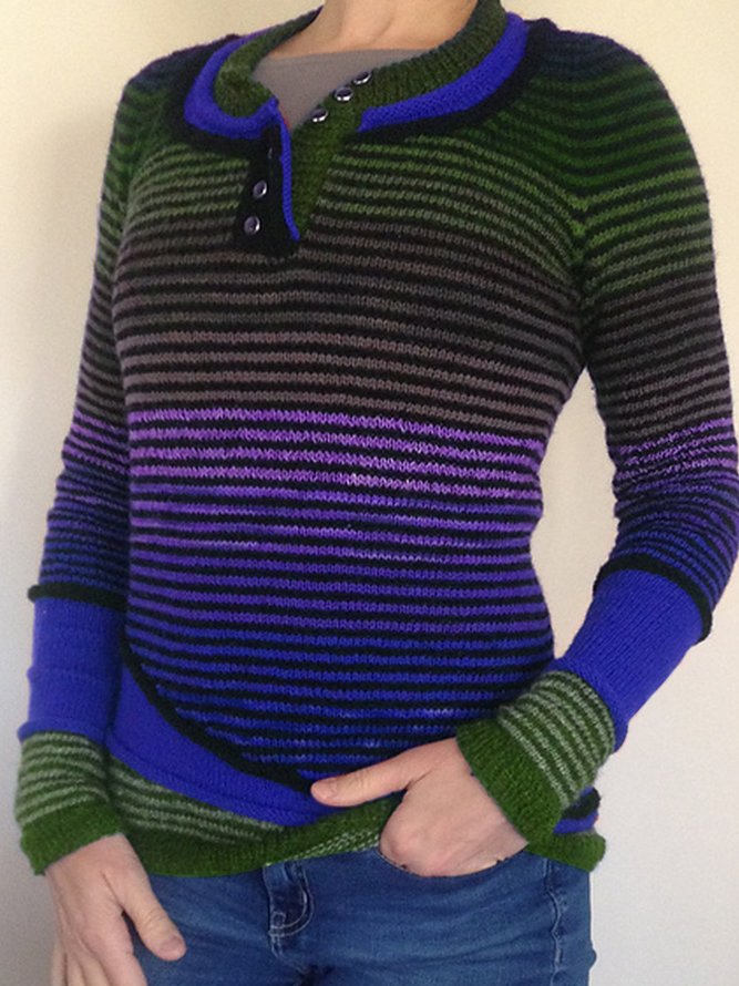 Grün Rundhals Lässig Pullover