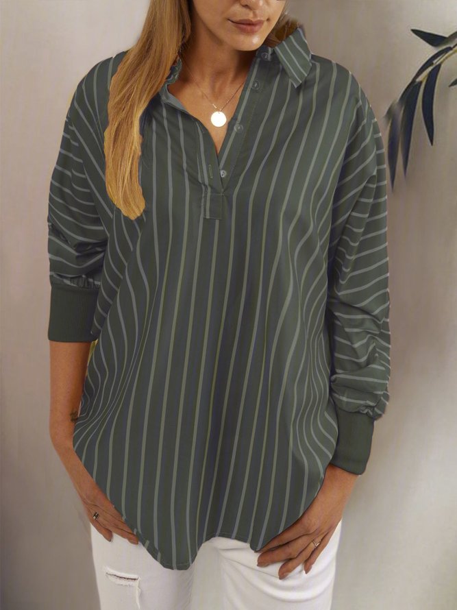 Gestreifte Bluse mit Langarm
