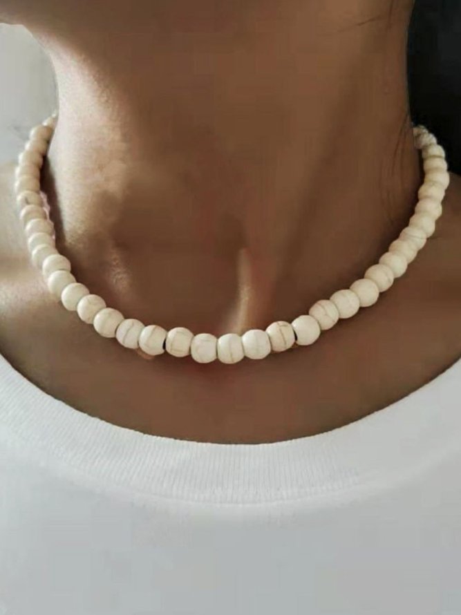 Bohemien Stil Normal Türkis Weiß Türkis Halskette