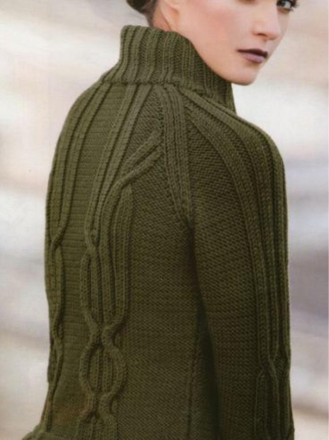 Grün Retro Baumwolle Pullover