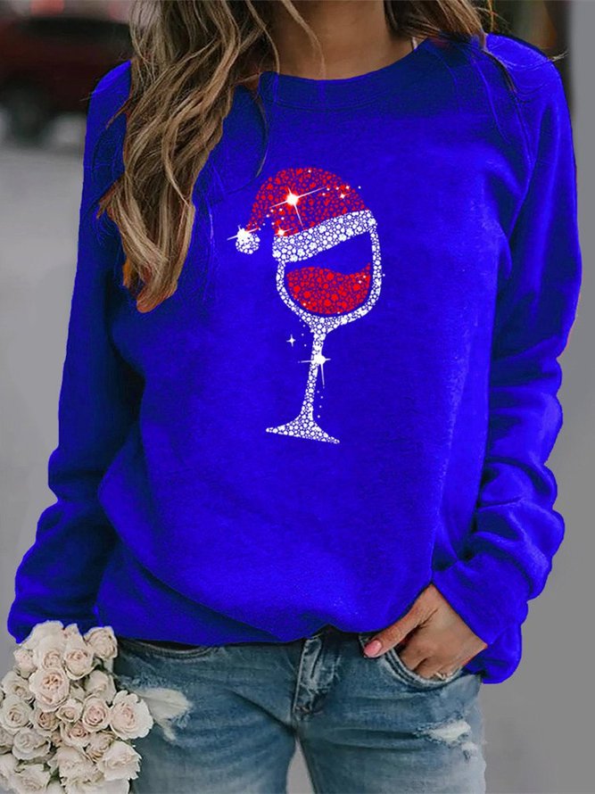 Rundhals Weihnachten Sweatshirts mit Print