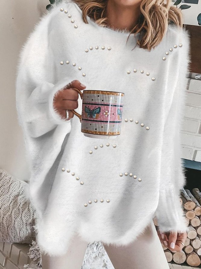 Lässiger Einfarbiger Pullover