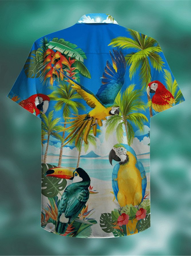 Papageien Lässig Baumwollmischung Print Shirts & Blusen&Shirts