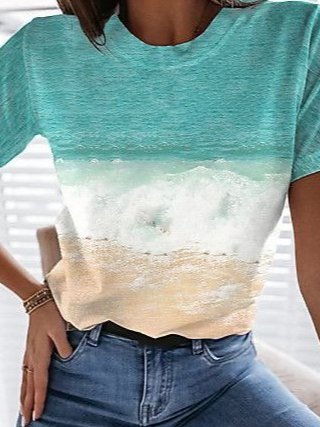 Batik Lässige T-Shirt mit Kurzarm