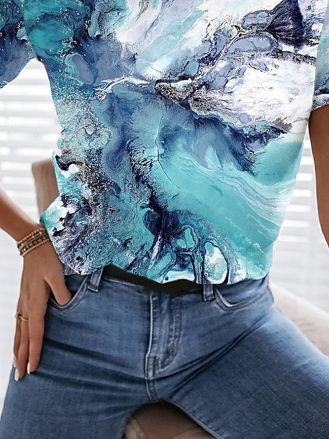 Kurzarm Print T-shirt Bedrucken