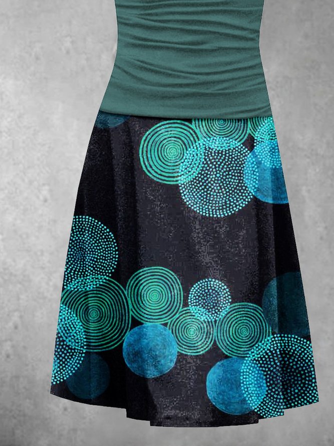 Patchwork Geometrische Kleider mit Polka Dot Print