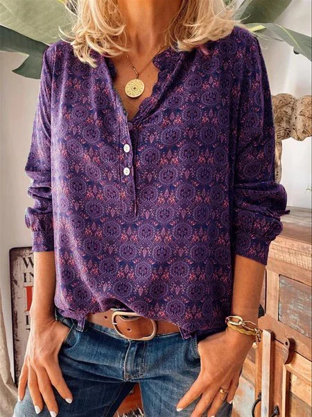 Print Langarm Shirts & Blusen
