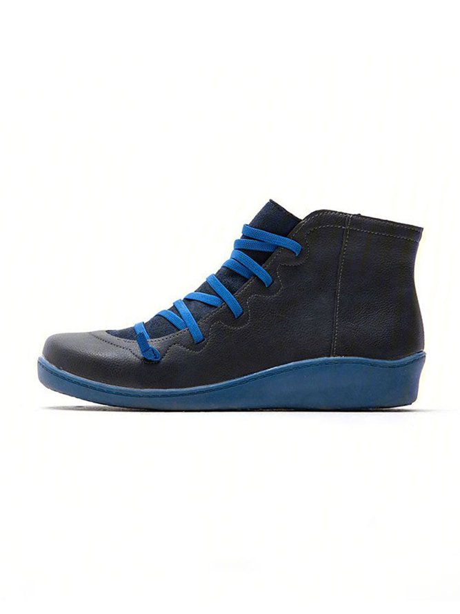 Unifarben Flache Stiefelette