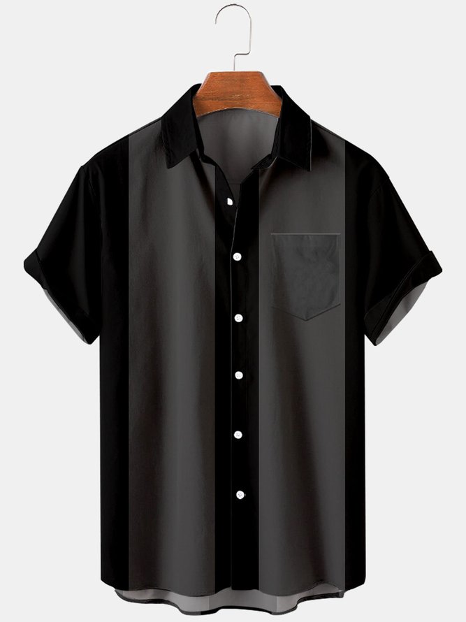 Hawaiische Retro Herren Lässig Kurzarm Bluse