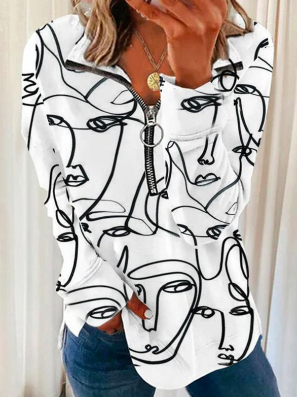 Rundhals Baumwollgemisch Sweatshirt