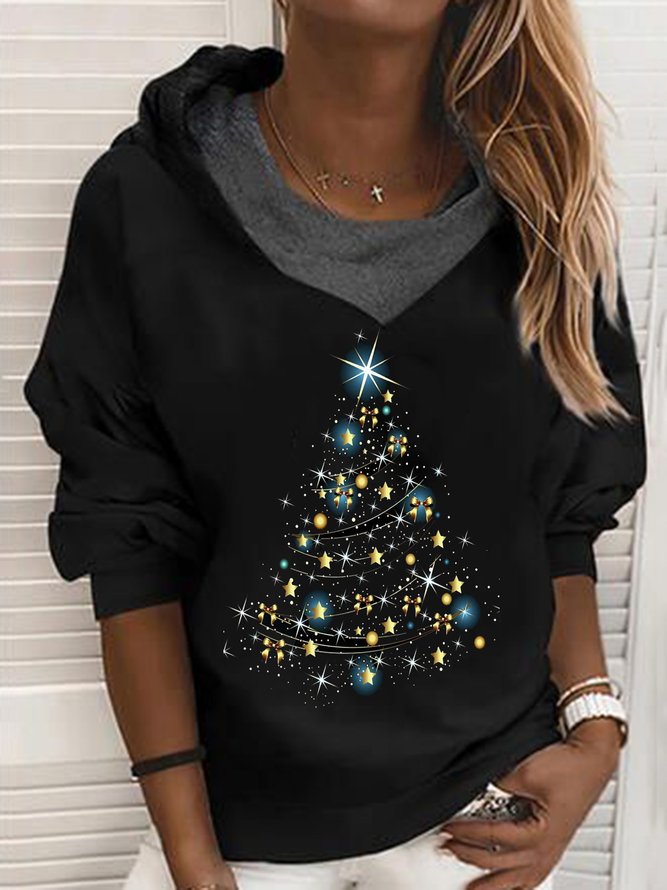 Weihnachten Mit Kapuze Geometrisch Lässig Sweatshirts