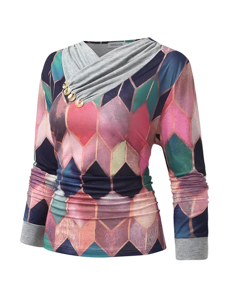 Langarm Geometrische Blusen
