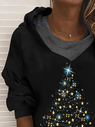 Weihnachten Mit Kapuze Geometrisch Lässig Sweatshirts
