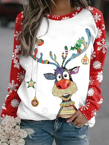 Rundhals Weihnachten Schneemann Sweatshirts