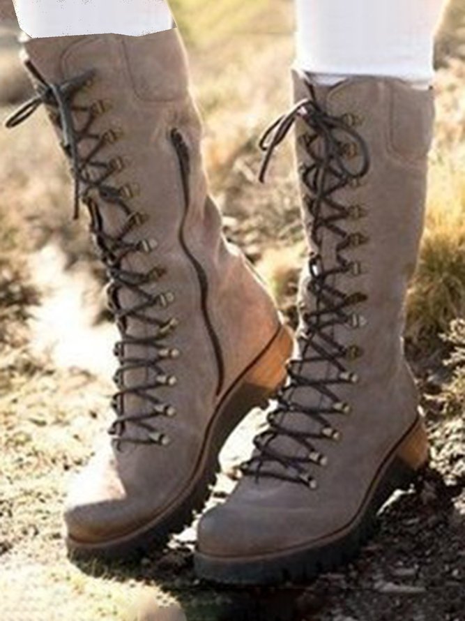 Retro Veloursleder Reißverschluss Martin Stiefelette