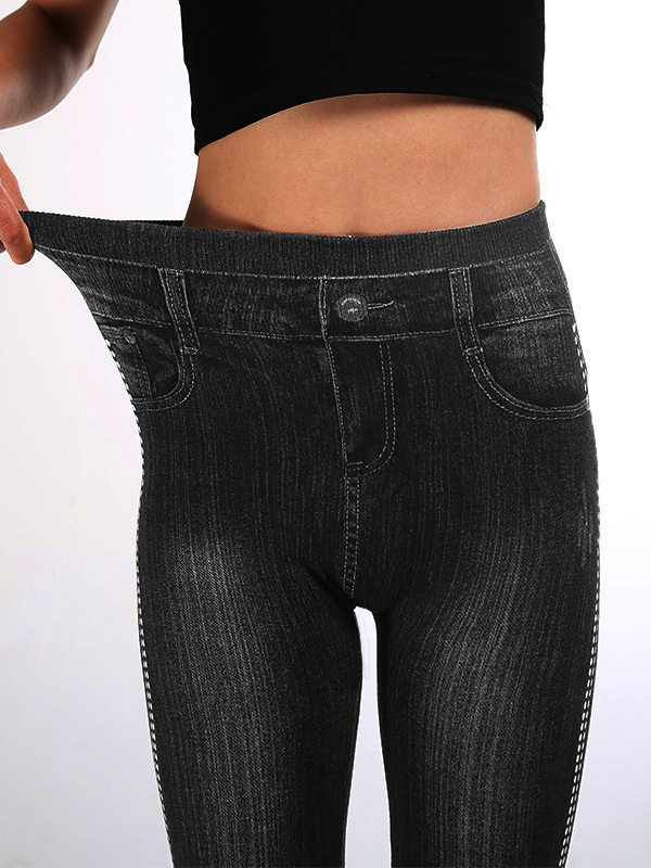 Unifarben Sommer Lässig Leicht Täglich Standard Weit Legging H-Linie Jeans für Damen