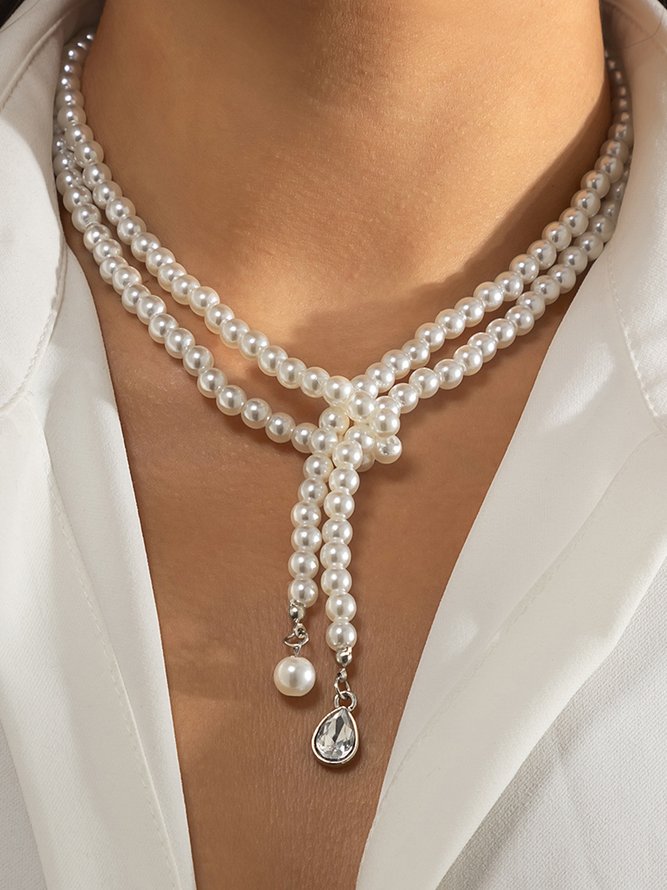 Retro Trend Perle Halskette mit Quasten