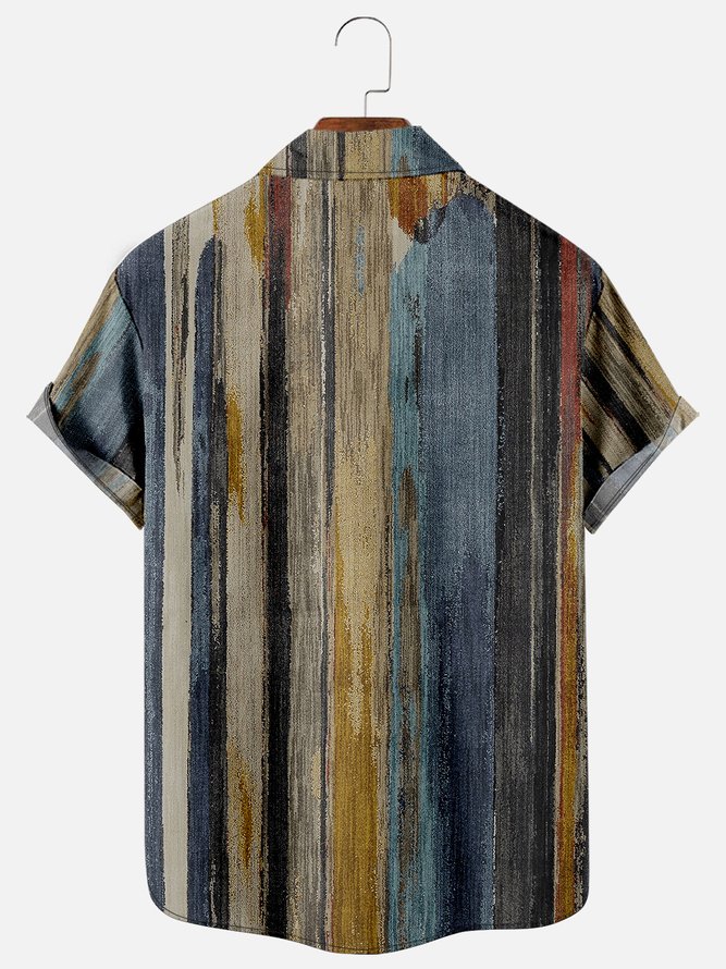 Freizeit Urlaub Abstrakt Farbverlauf Geometrisch Muster Hawaiische Stil Print Bluse Bluse
