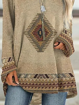 Geometrisch Locker Lässig Shirts & Bluse Bedruckenn
