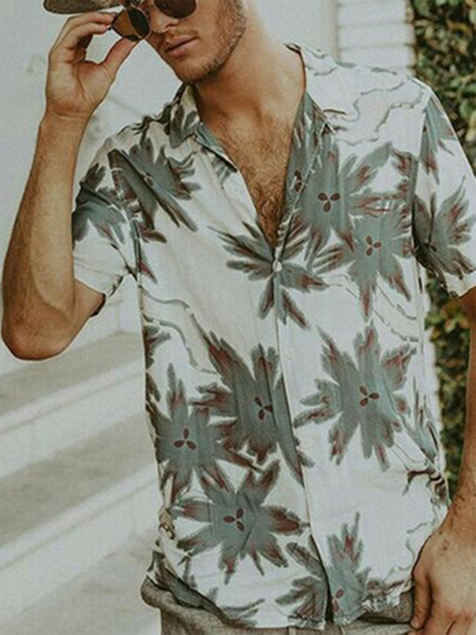 Freizeit Stil Hawaiische Bluse Pflanze Blätter