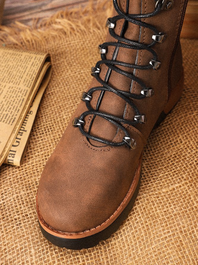 Retro Veloursleder Reißverschluss Martin Stiefelette