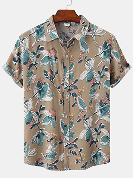 Herren Hawaiische Urlaub Stil Bluse mit Print