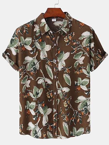Herren Hawaiische Urlaub Stil Bluse mit Print