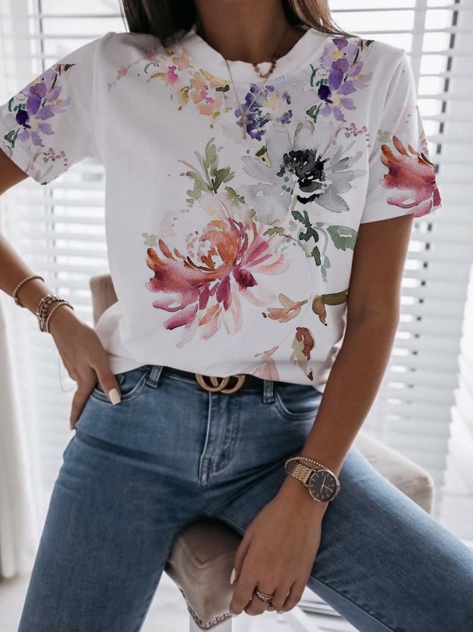 Mutters Tag Damen T-Shirt mit Blumenmuster