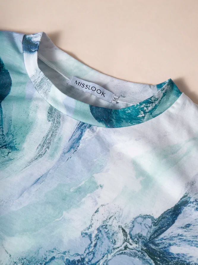 Kurzarm Print T-shirt Bedrucken