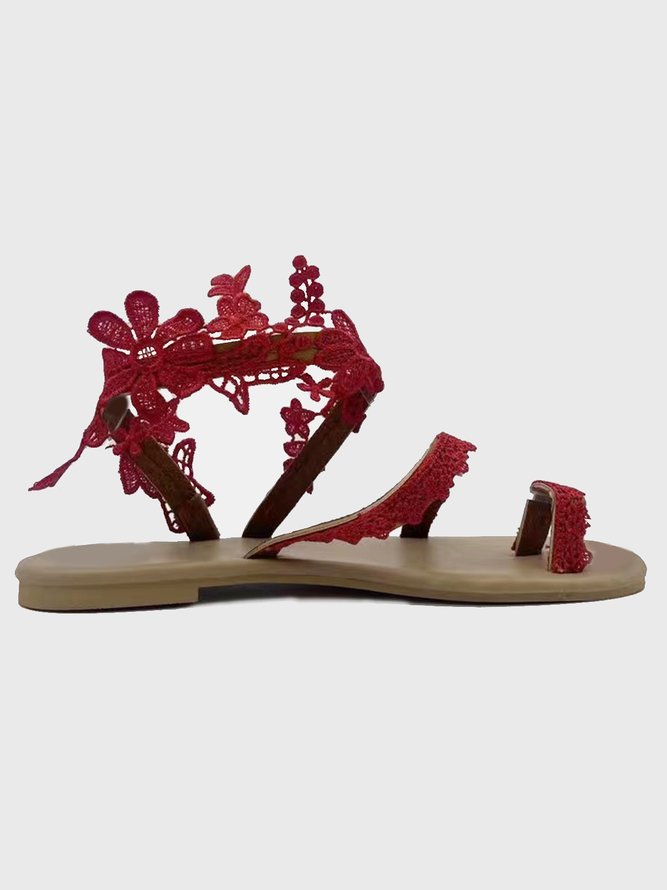 Weiß Geblümt Spitze Hochzeit Braut Zehentrenner-Sandalen