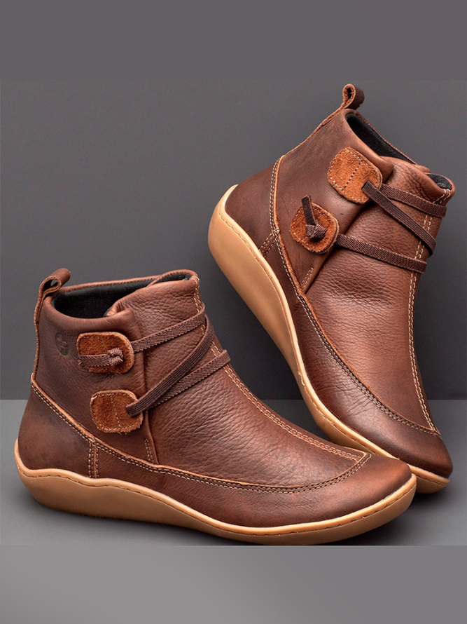 Geflochtener Riemen Flach Alle Jahreszeiten Stiefelette
