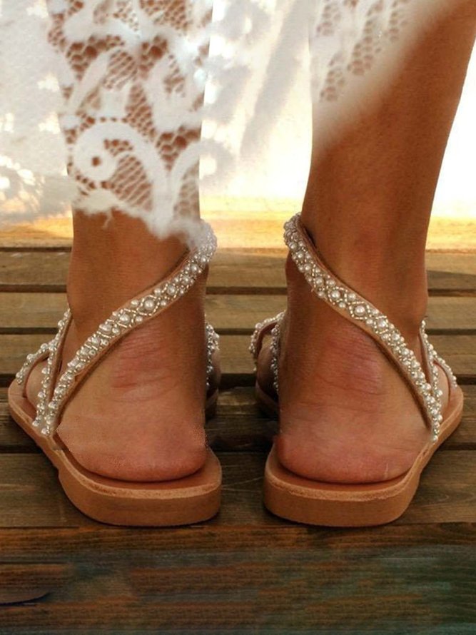 Böhmische Sandale mit Perlen
