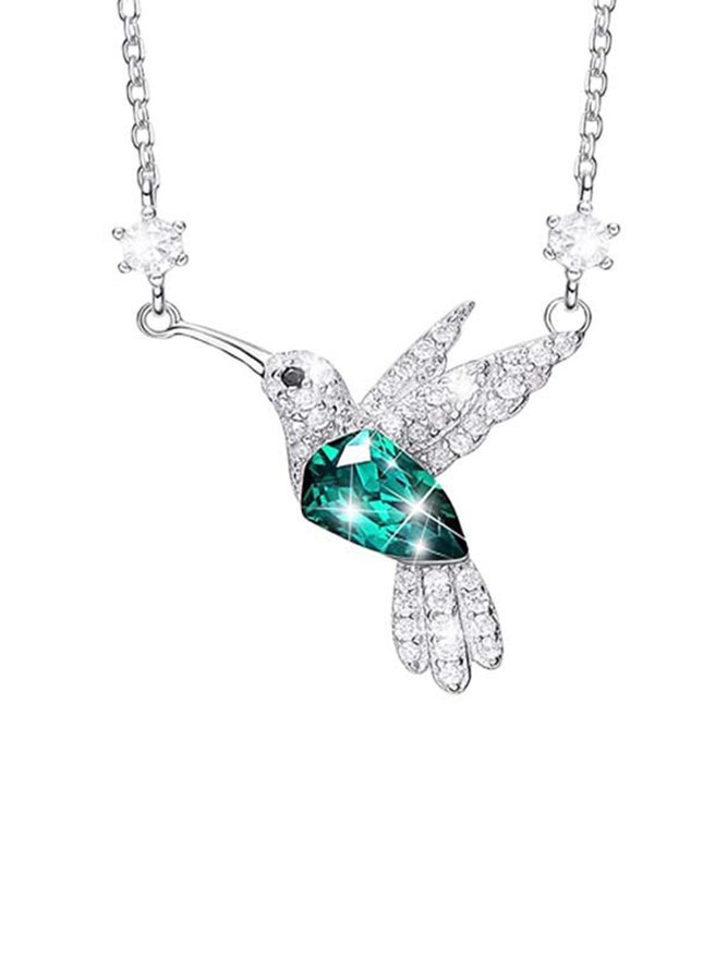 Diamant Vogel Grün Edelstein Halskette Kleider Juwel
