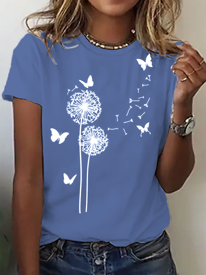 Rundhals Locker Kurzarm T-Shirt