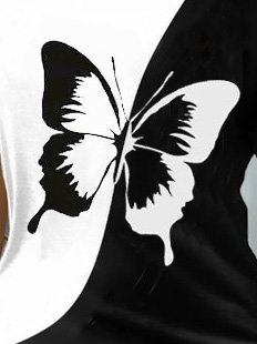 Schmetterling Lässig Regelmäßige Passform Kurzarm T-Shirt Bedrucken