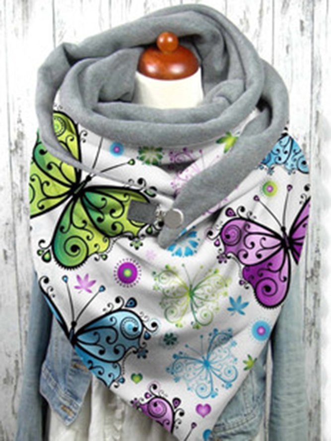 Warm und Winddicht Schmetterling Print Dreieck Schal Herbst und Winter Schal