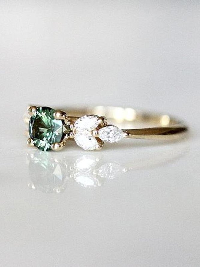 Smaragd Zirkon Diamant Ring Hochzeit Engagement Ring