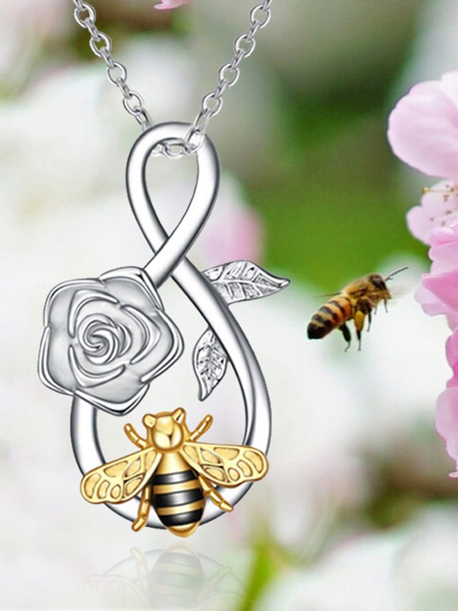 Persönlichkeit Unendlichkeit Symbol Liebe Rosa Biene Halskette