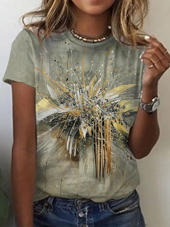 Rundhals Abstrakt T-Shirt