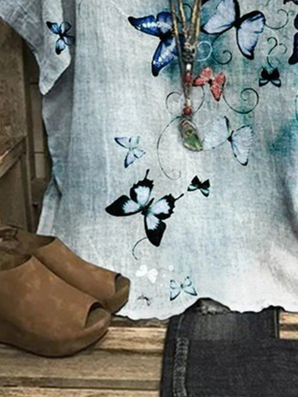 Tier Schmetterling Baumwolle Lepra Urlaub Jacke Große Größen