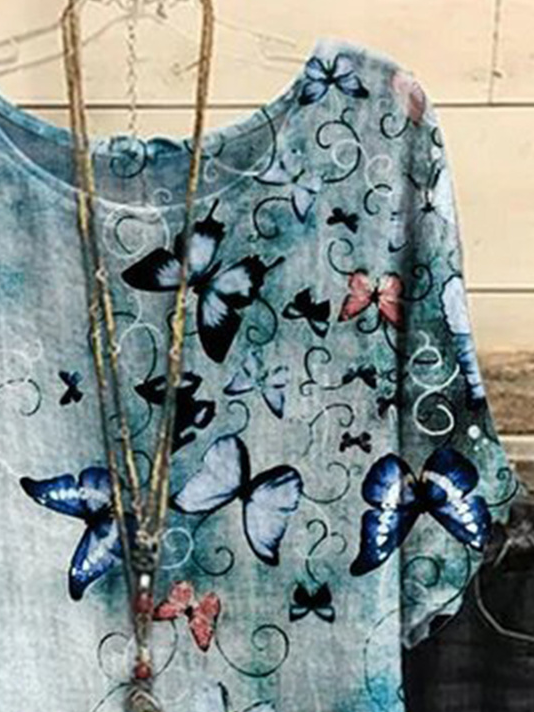 Tier Schmetterling Baumwolle Lepra Urlaub Jacke Große Größen