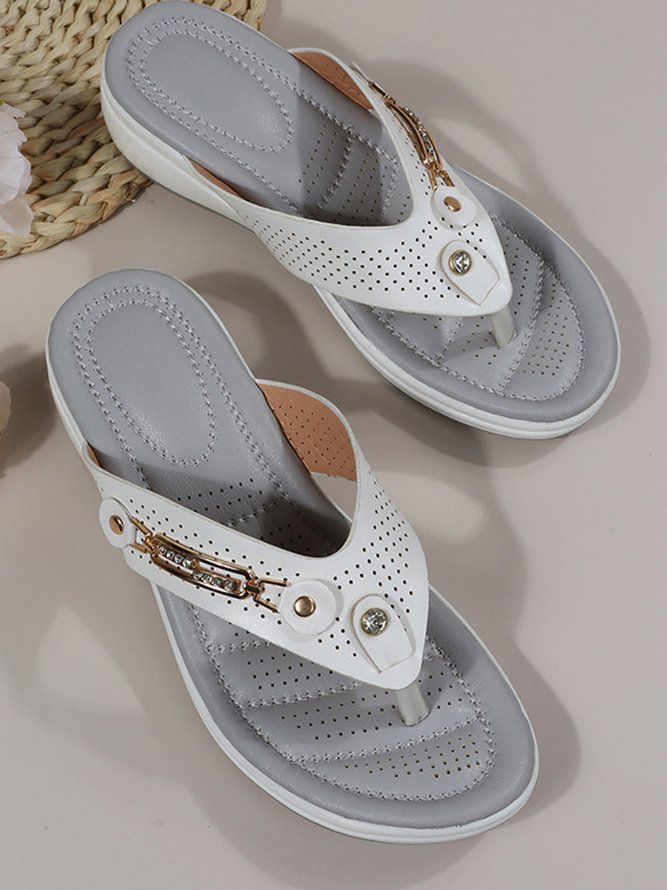Metall Strass Neigung Absatz Zehentrenner
